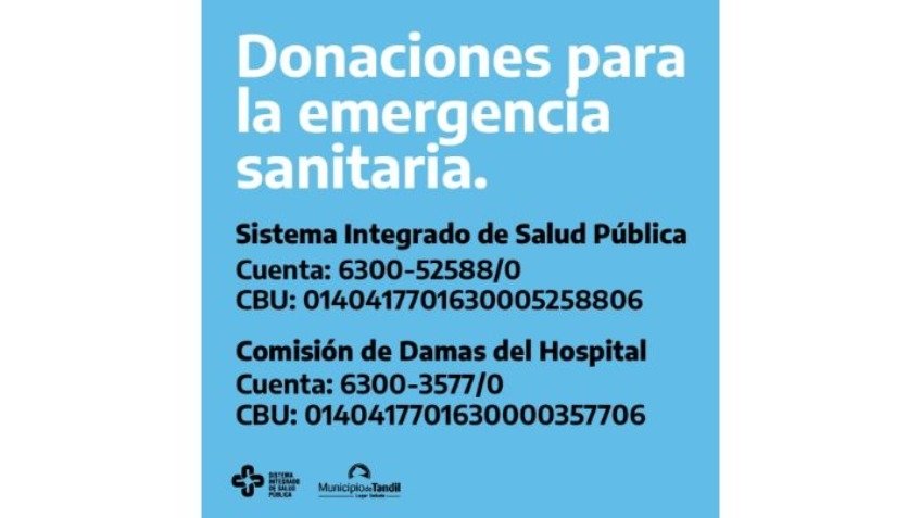 Se dieron a conocer las cuentas para hacer donaciones para la Emergencia Sanitaria